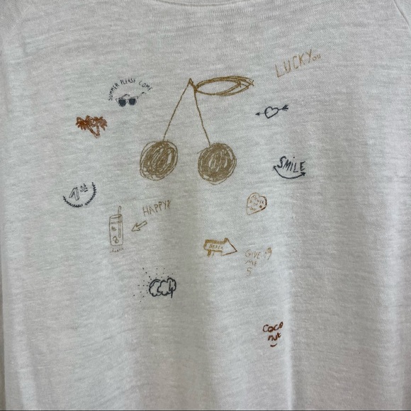 Bonpoint Spring 17 Linen Graphic Cherry Tee - Picture 2 of 6